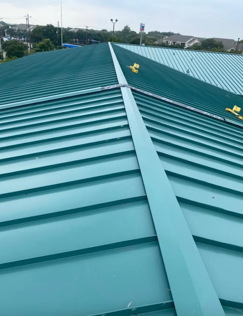 Green commercial metal roof ridge and valley for Metal Roof Repair in Wailea